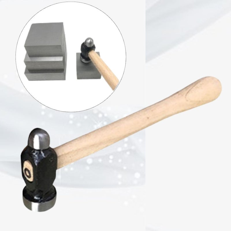WUCID Small Hammers for Crafts, Jewelry Making Chasing Hammer with Wooden Handle for Hitting Metals, Wood Handle - Image 3